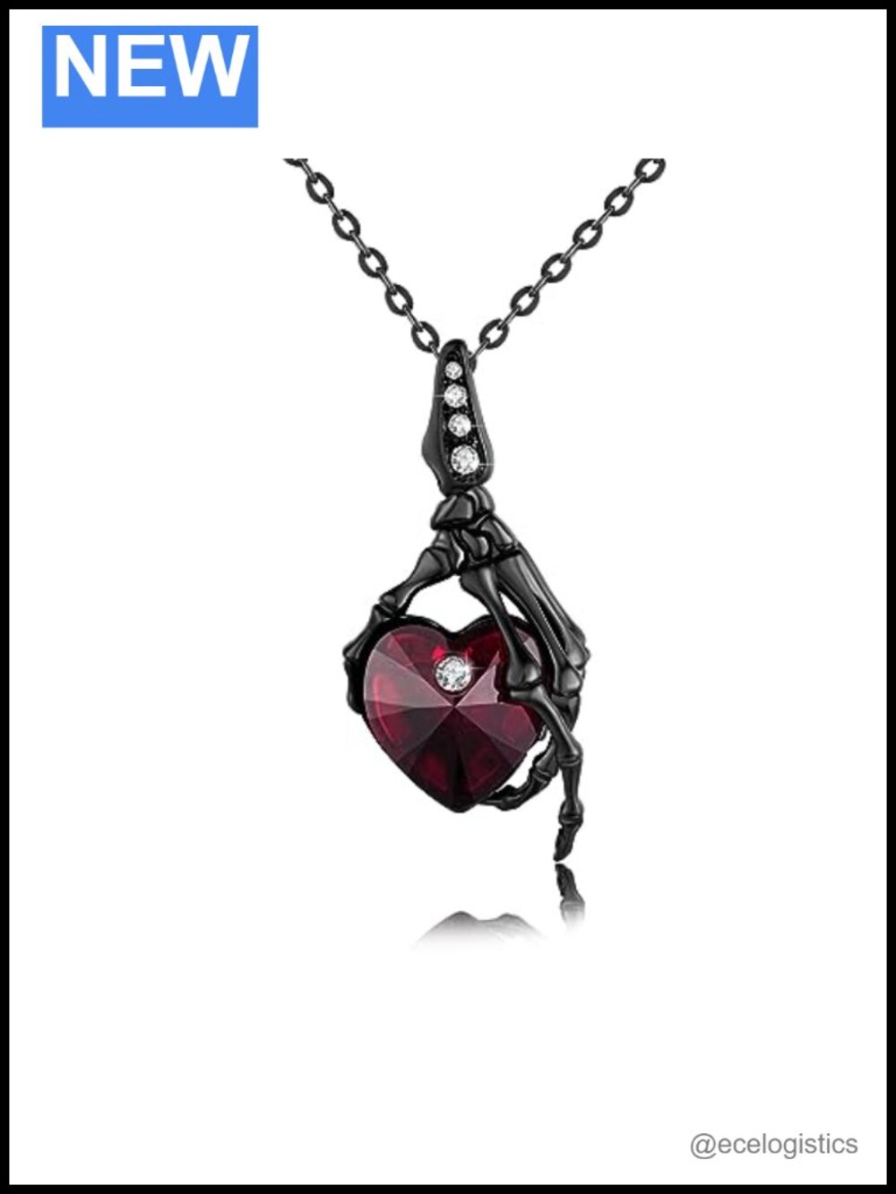 925 Sterling Silver Skull Hand Pendant Necklace Gothic Punk Gift for Women